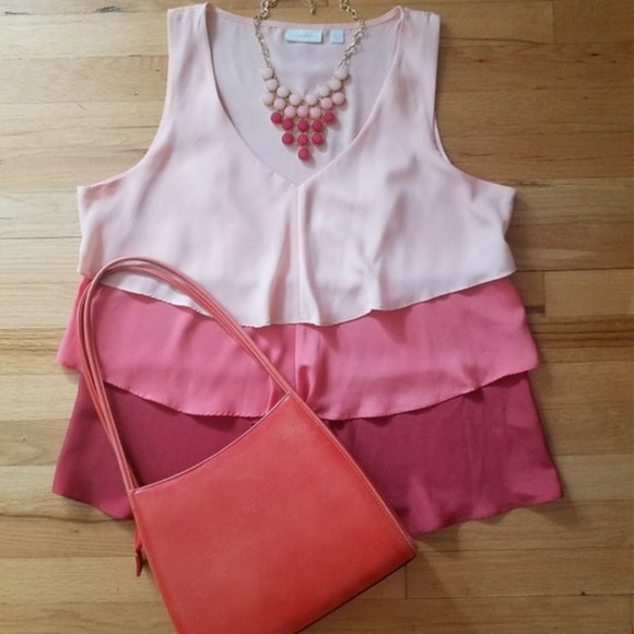 New York & Company Summer Ruffle Tiered Top  - XL - Picture 1 of 7